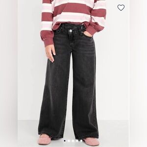 NWT OLD NAVY SUPER BAGGY WIDE LEG CROSS OVER JEANS GIRLS SIZE 12